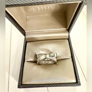 Cartier Nouvelle Diamond Vague Crossover Ring - 18kt WG 0.99ct- Size 7.25